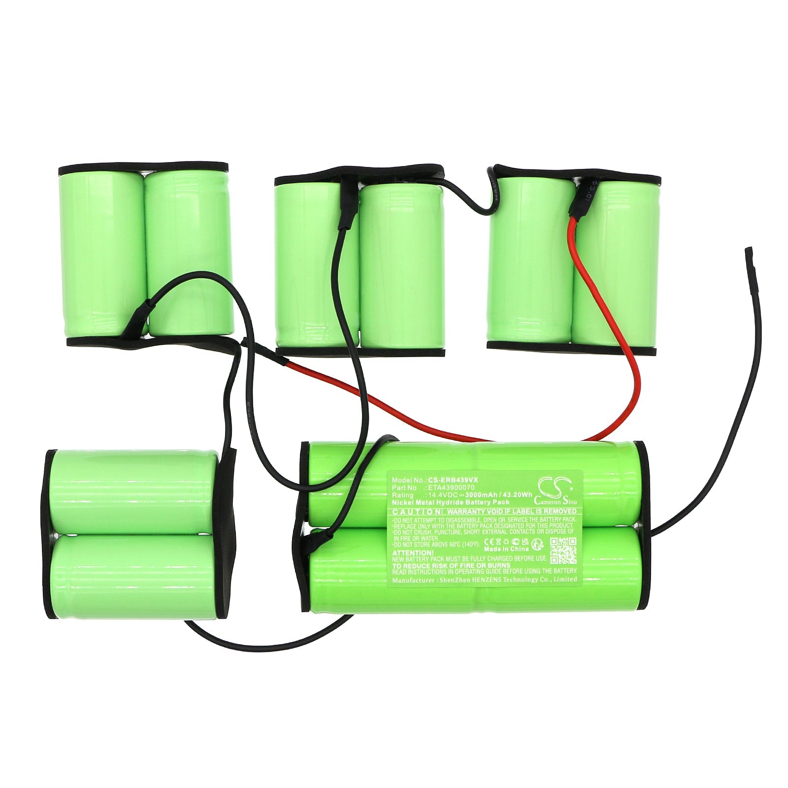 Ni-MH, Vacuum Battery fits Eta 0439 Brilanto, 14.4V, 3000mAh Vacuum Cameron Sino Technology Limited