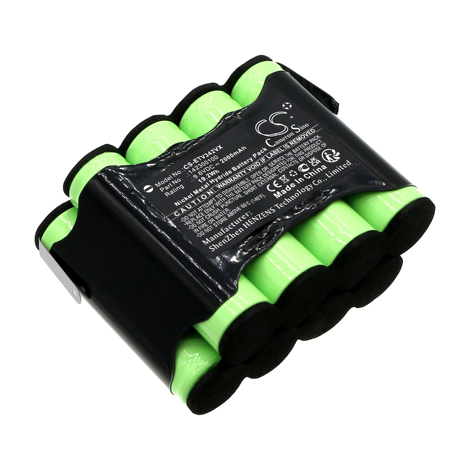 Ni-MH, Vacuum Battery fits Eta 1423 900000, 1423 Verto Ii, 9.6V, 2000mAh Vacuum Cameron Sino Technology Limited