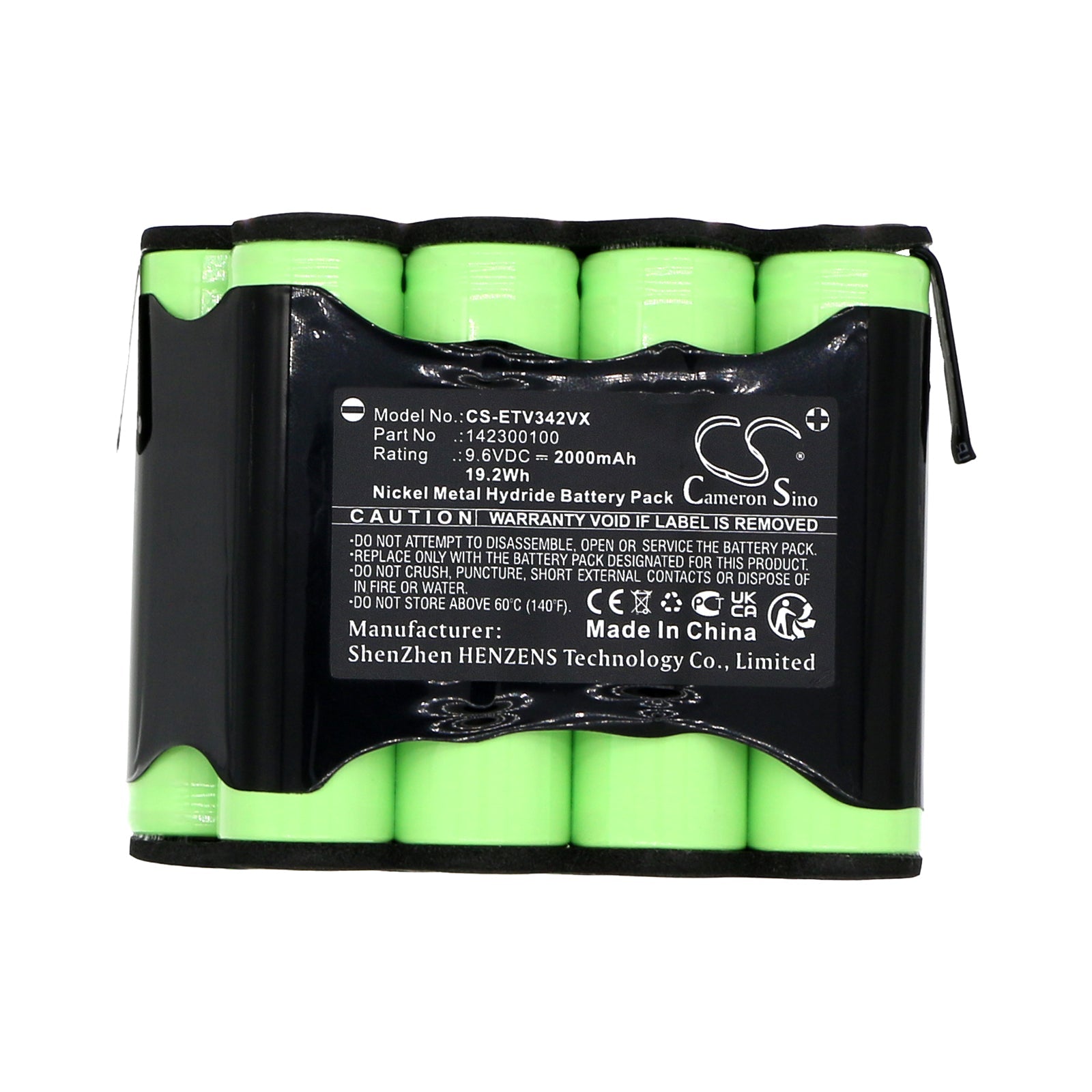 Ni-MH, Vacuum Battery fits Eta 1423 900000, 1423 Verto Ii, 9.6V, 2000mAh Vacuum Cameron Sino Technology Limited