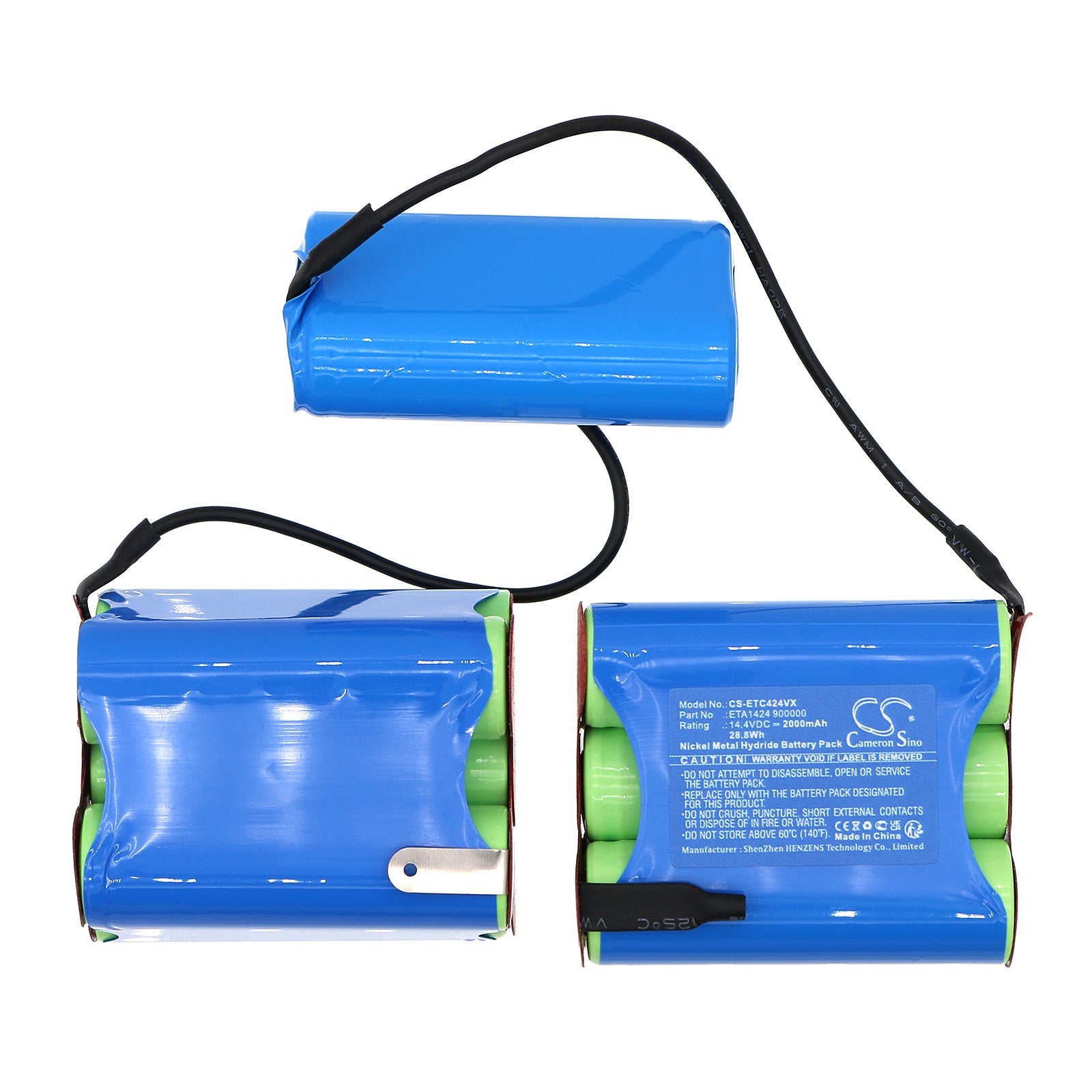 Ni-MH, Vacuum Battery fits Eta 1424 Carsha, 14.4V, 2000mAh Vacuum Cameron Sino Technology Limited