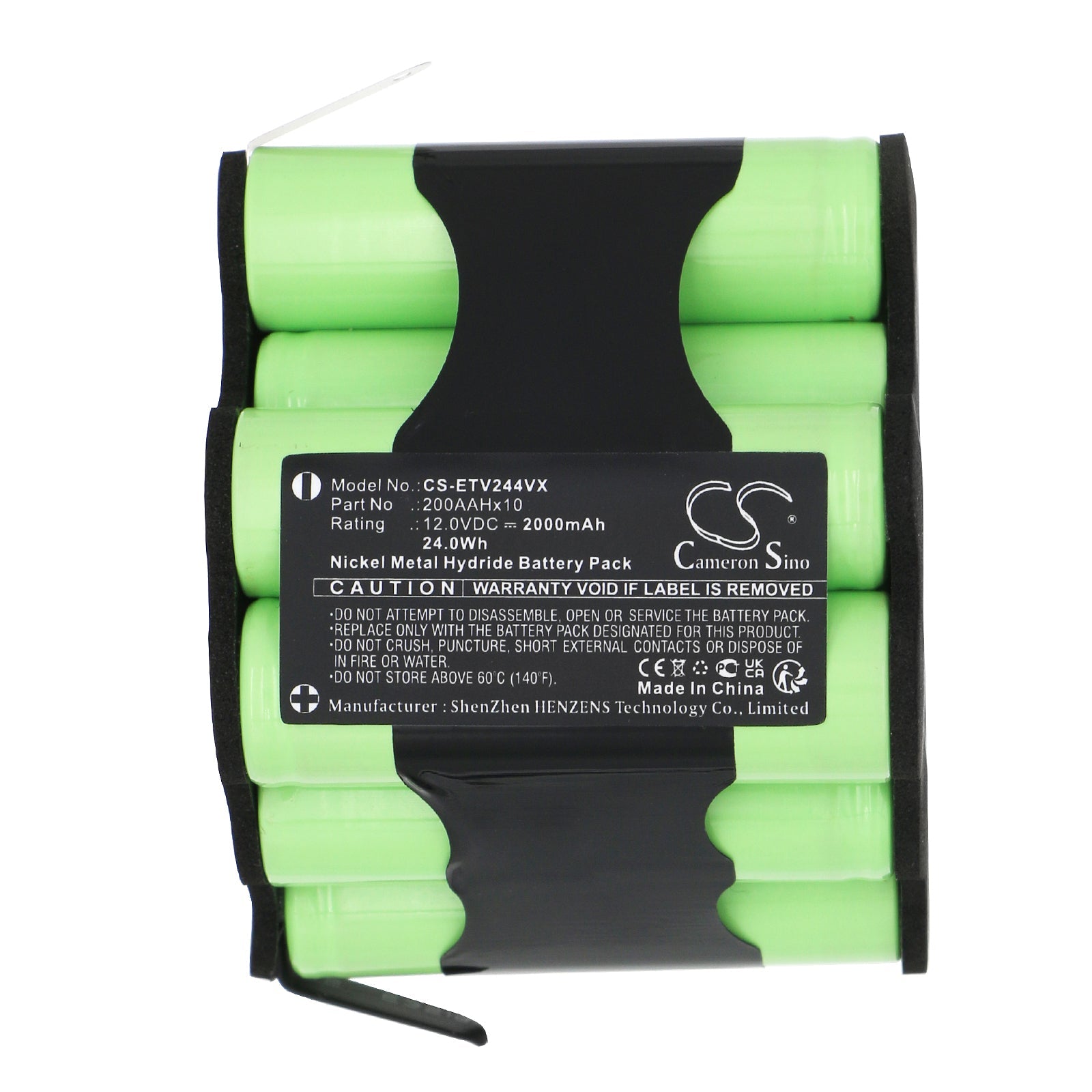 Ni-MH, Vacuum Battery fits Eta 2442 90000, 2442 90001, 12.0V, 2000mAh Vacuum Cameron Sino Technology Limited