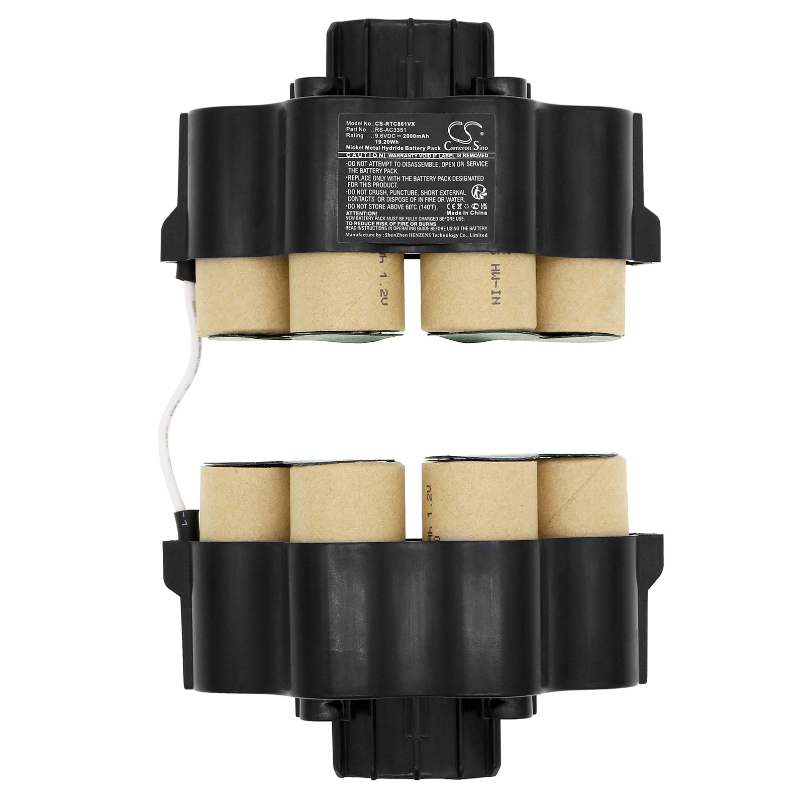 Ni-MH, Vacuum Battery fits Rowenta Ac861901/2d0, Ac862901/2d0, 9.6V, 2000mAh Vacuum Cameron Sino Technology Limited