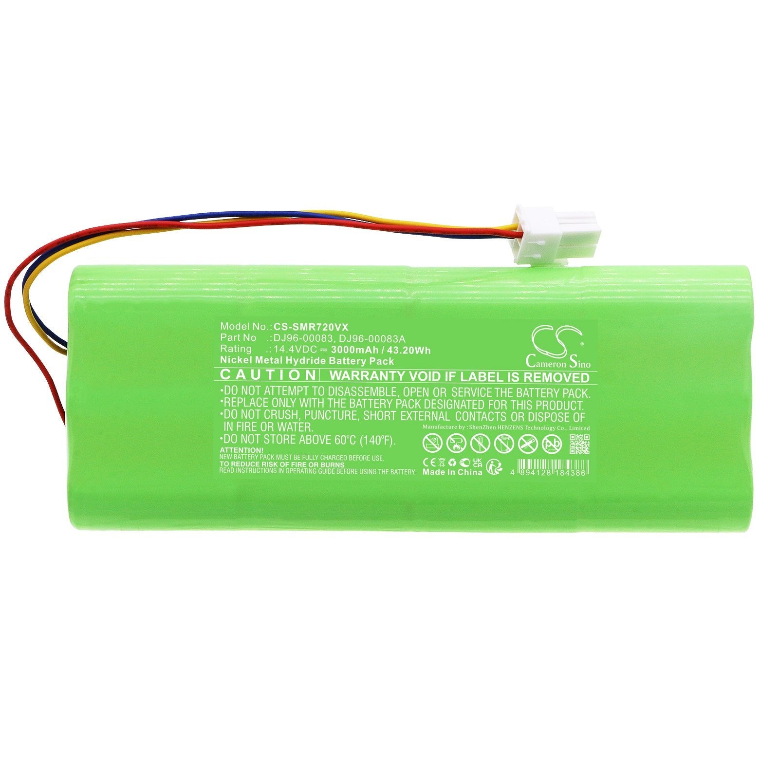 Ni-MH, Vacuum Battery fits Samsung Vc-re72v, Vc-re7ov, 14.4V, 3000mAh Vacuum Cameron Sino Technology Limited