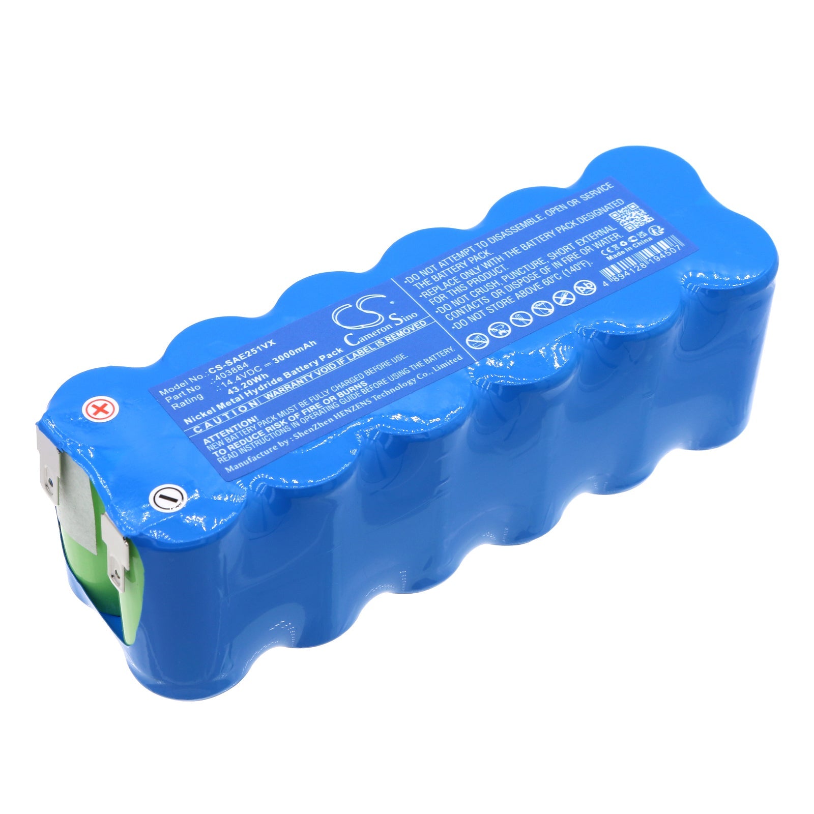 Ni-MH, Vacuum Battery fits Solac Ae2510, 14.4V, 3000mAh Vacuum Cameron Sino Technology Limited