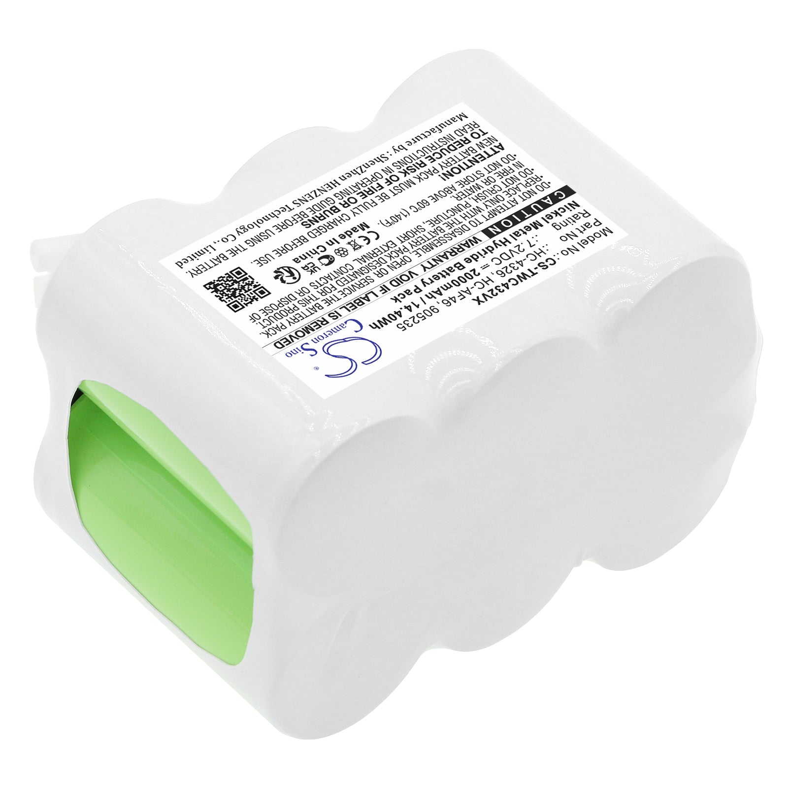 Ni-MH, Vacuum Battery fits Twinbird Hc-4324, Hc-4326bl, 7.2V, 2000mAh Vacuum Cameron Sino Technology Limited