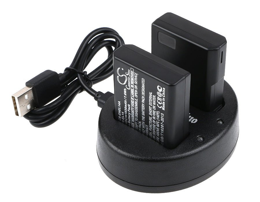 Nikon Coolpix Compatible Battery and USB Charging Set - Includes 2 CS-ENEL14A, 1 DF-ENEL14UH, and USB Cable Cosmetic Mirror Cameron Sino Technology Limited