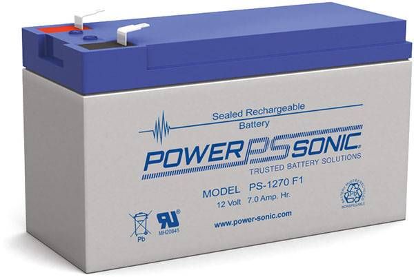 Power Sonic PS-1270 General Purpose Vrla Battery Replaces 12V 7Ah Sealed Lead Acid Batteries Power Sonic F1 (0.187" Inch Quick Disconnect Tabs)