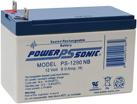 Power Sonic PS-1290 General Purpose Vrla Battery Replaces 12V-9.00Ah Sealed Lead Acid Batteries Power Sonic U (Universal:- Heavy Duty Posts with nut and bolt)
