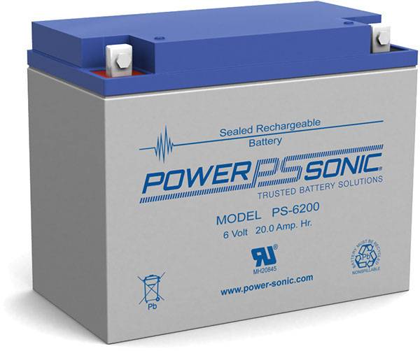 Power Sonic PS-6200 General Purpose Vrla Battery Replaces 6V-20.00Ah Sealed Lead Acid Batteries Power Sonic
