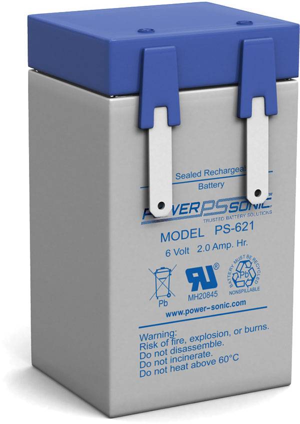 Power Sonic PS-621 General Purpose Vrla Battery Replaces 6V-2.00Ah Sealed Lead Acid Batteries Power Sonic