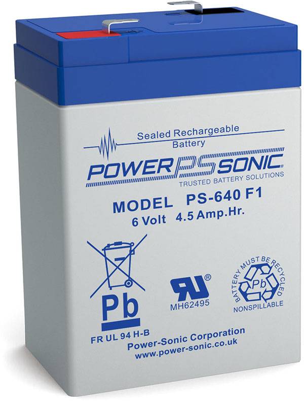 Power Sonic PS-640 General Purpose Vrla Battery Replaces 6V-4.50Ah Sealed Lead Acid Batteries Power Sonic