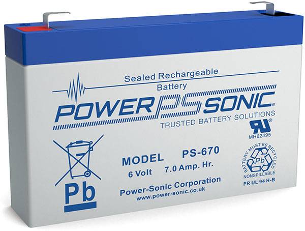 Power Sonic PS-670 General Purpose Vrla Battery Replaces 6V-7.00Ah Sealed Lead Acid Batteries Power Sonic