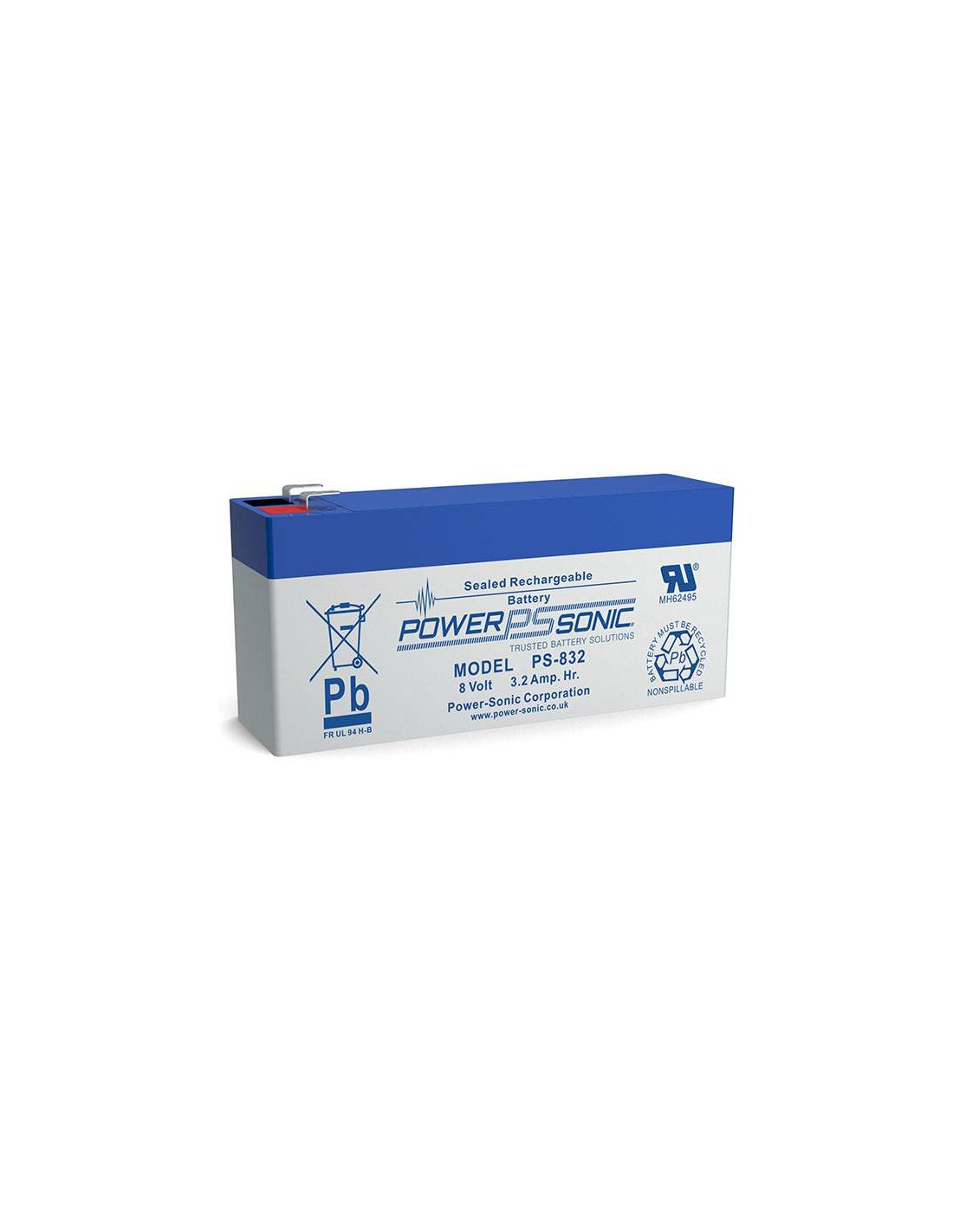 Power Sonic PS-832 General Purpose Vrla Battery Replaces 8V-3.20Ah Sealed Lead Acid Batteries Power Sonic
