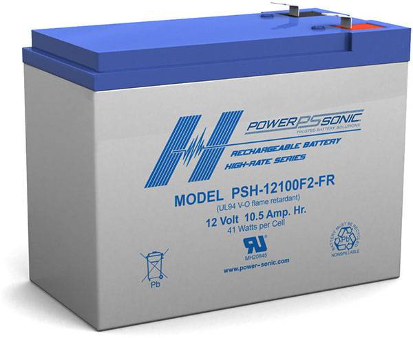 Power Sonic PSH-12100FR High-rate Vrla Battery Replaces 12V-10.50Ah Sealed Lead Acid Batteries Power Sonic