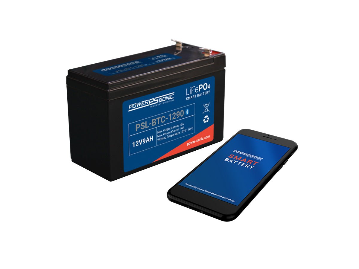 Power Sonic PSL-BTC-1290 Bluetooth Lithium Smart Battery Replaces 12.8V-9Ah Sealed Lead Acid Batteries Power Sonic