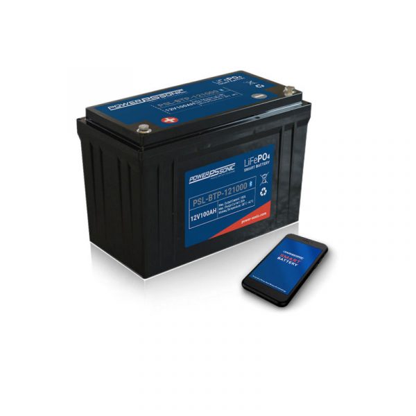 Power Sonic PSL-BTP-121000 Bluetooth Lithium Smart Battery Replaces 12.8V-100Ah Sealed Lead Acid Batteries Power Sonic