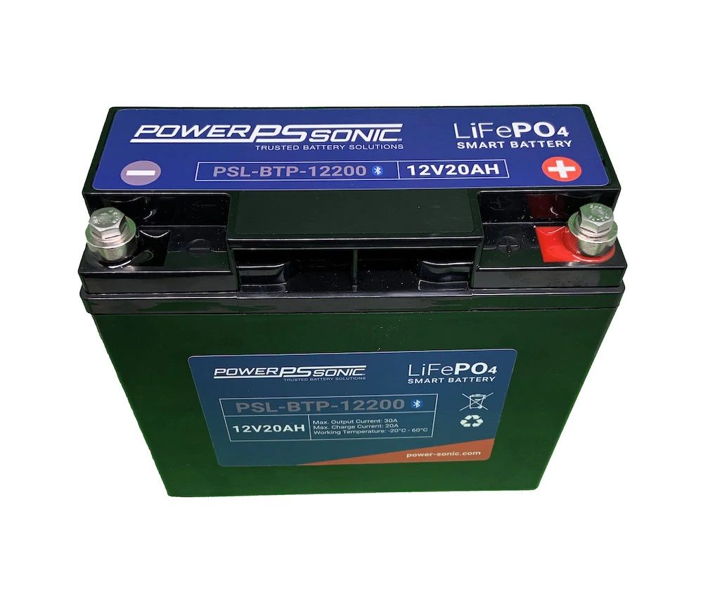 Power Sonic PSL-BTP-12200 Bluetooth Lithium Smart Battery Replaces 12.8V-20Ah Sealed Lead Acid Batteries Power Sonic