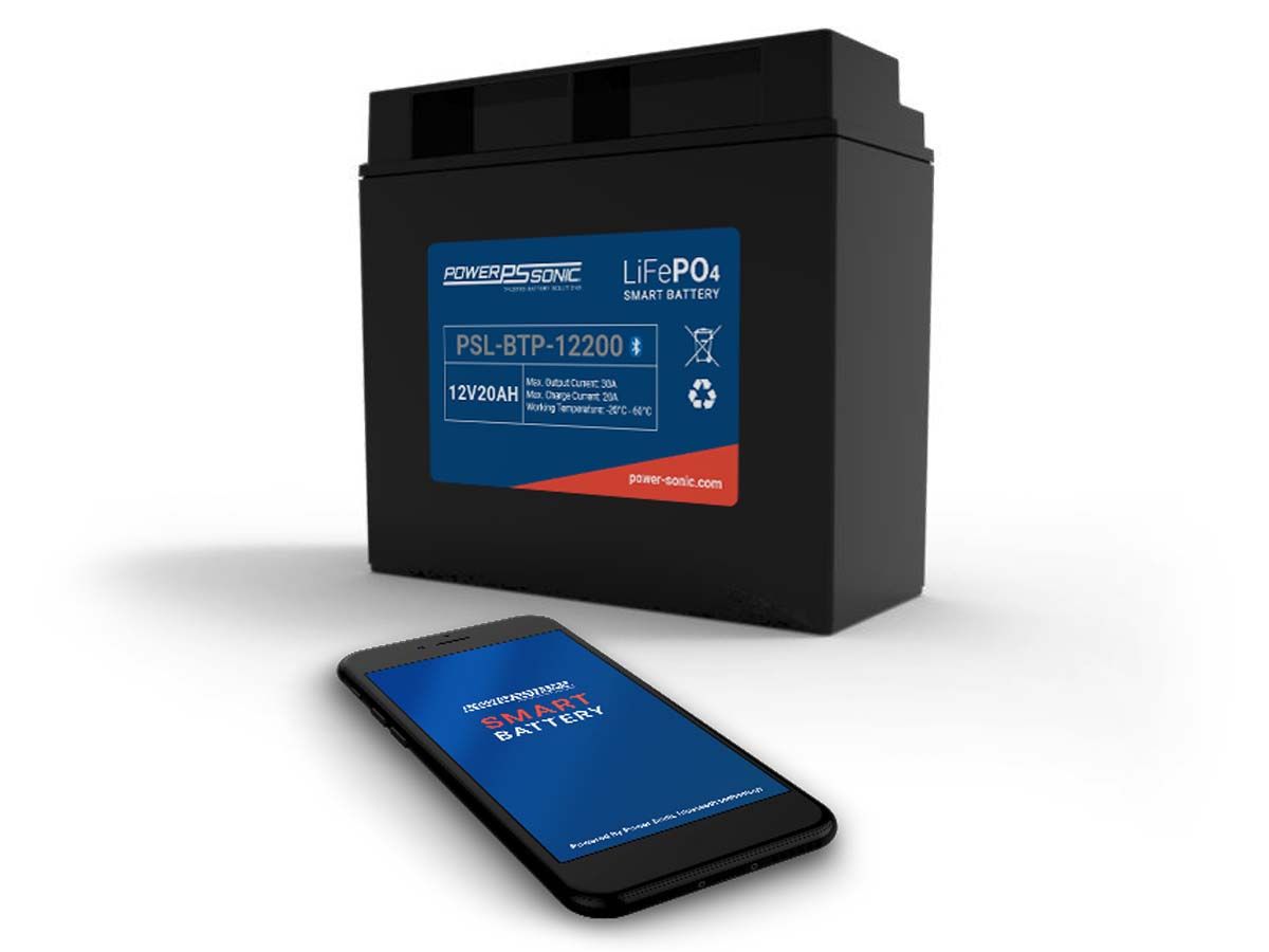 Power Sonic PSL-BTP-12200 Bluetooth Lithium Smart Battery Replaces 12.8V-20Ah Sealed Lead Acid Batteries Power Sonic