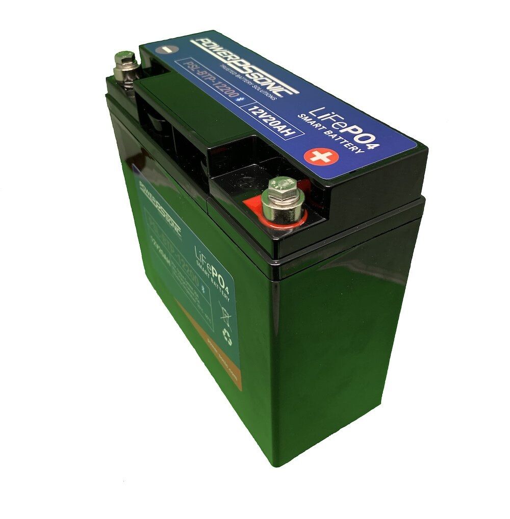 Power Sonic PSL-BTP-12200 Bluetooth Lithium Smart Battery Replaces 12.8V-20Ah Sealed Lead Acid Batteries Power Sonic