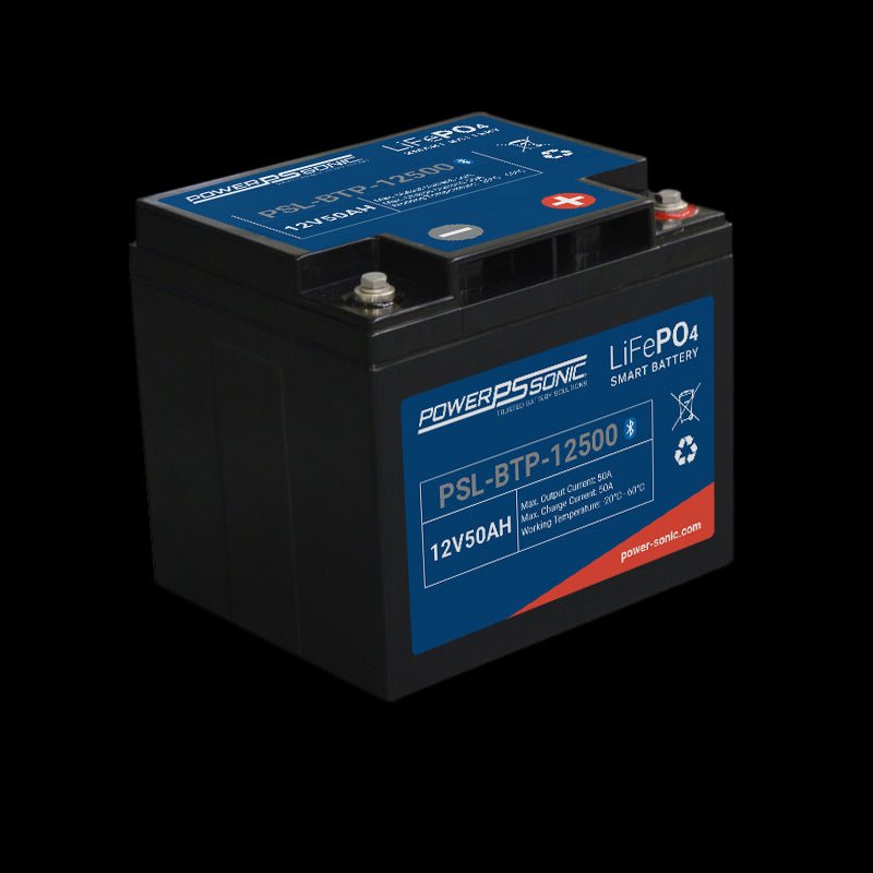 Power Sonic PSL-BTP-12500 Bluetooth Lithium Smart Battery Replaces 12.8V-50Ah Sealed Lead Acid Batteries Power Sonic