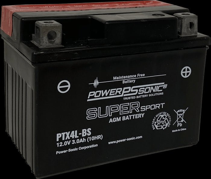Power Sonic PTX4L-BS 12V-3Ah-65 cca Powersports Battery Powersports Batteries Power Sonic