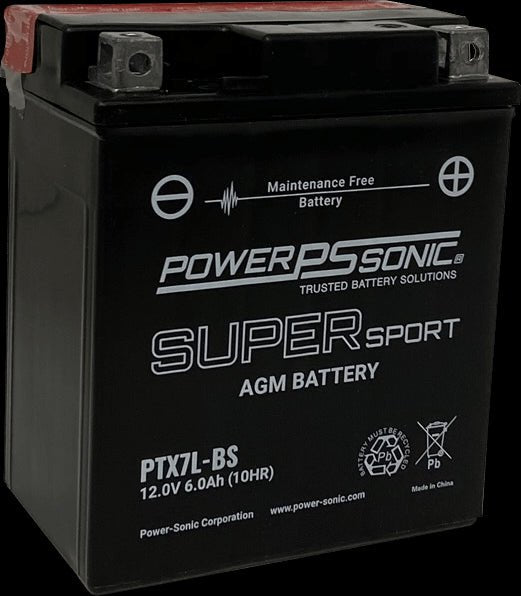 Power Sonic PTX7L-BS 12V-6Ah-125 cca Powersports Battery Powersports Batteries Power Sonic