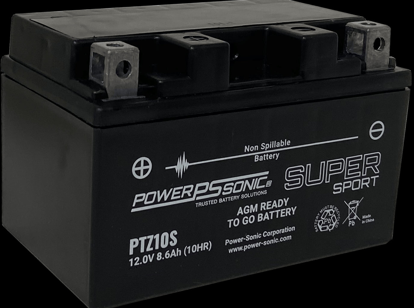 Power Sonic PTZ10S 12V-8.6Ah-205 cca Powersports Battery Powersports Batteries Power Sonic