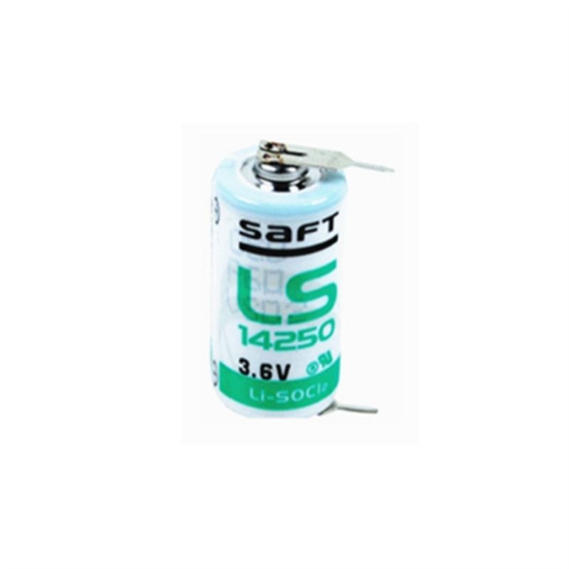 Saft LS14250 1/2 AA Size, 3.6V, 1.2Ah Li-SOCl Battery Saft and Tadiran Batteries Saft With PC Pins 1 Pin on +ve and 1 Pin on -ve