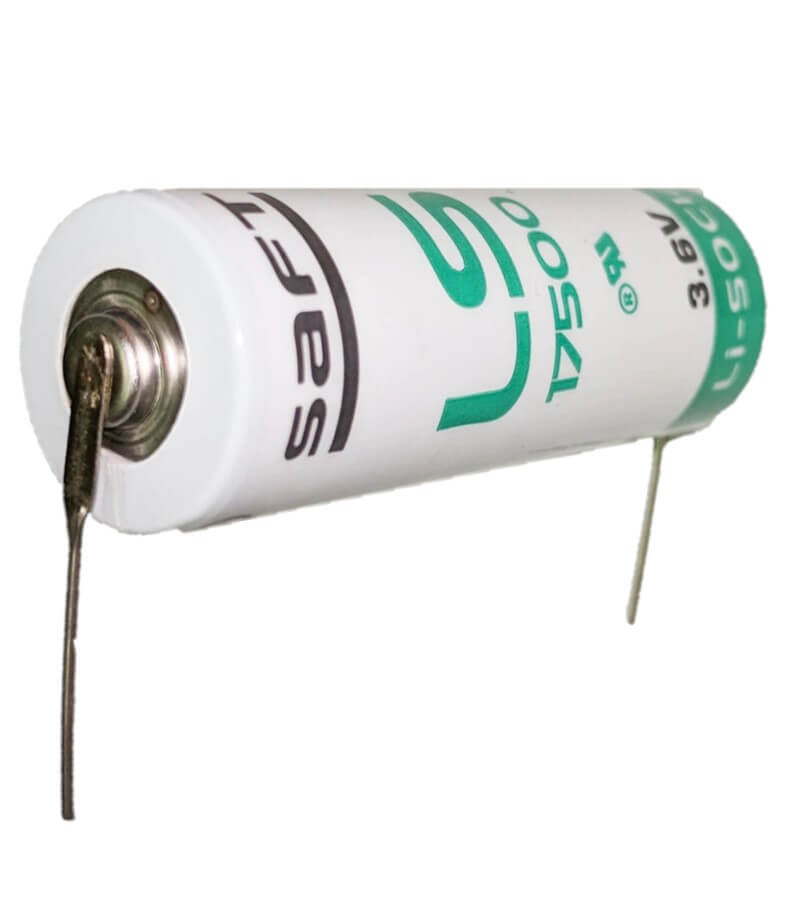 Saft LS17500 A Size, 3.6V, 3.6Ah Li-SOCl Battery Saft and Tadiran Batteries Saft With Welded Axial style Leads