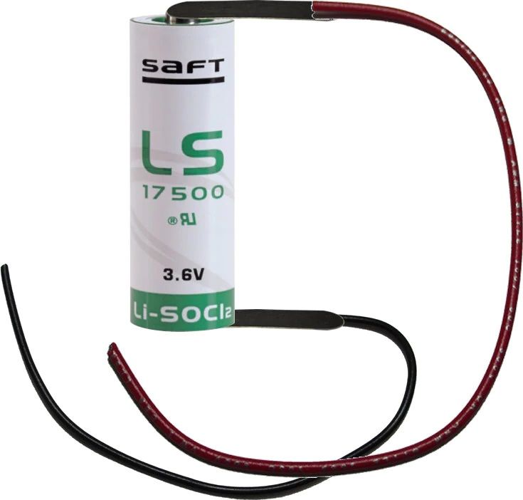 Saft LS17500 A Size, 3.6V, 3.6Ah Li-SOCl Battery Saft and Tadiran Batteries Saft With 3 Inch leads