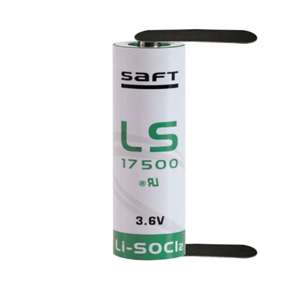 Saft LS17500 A Size, 3.6V, 3.6Ah Li-SOCl Battery Saft and Tadiran Batteries Saft