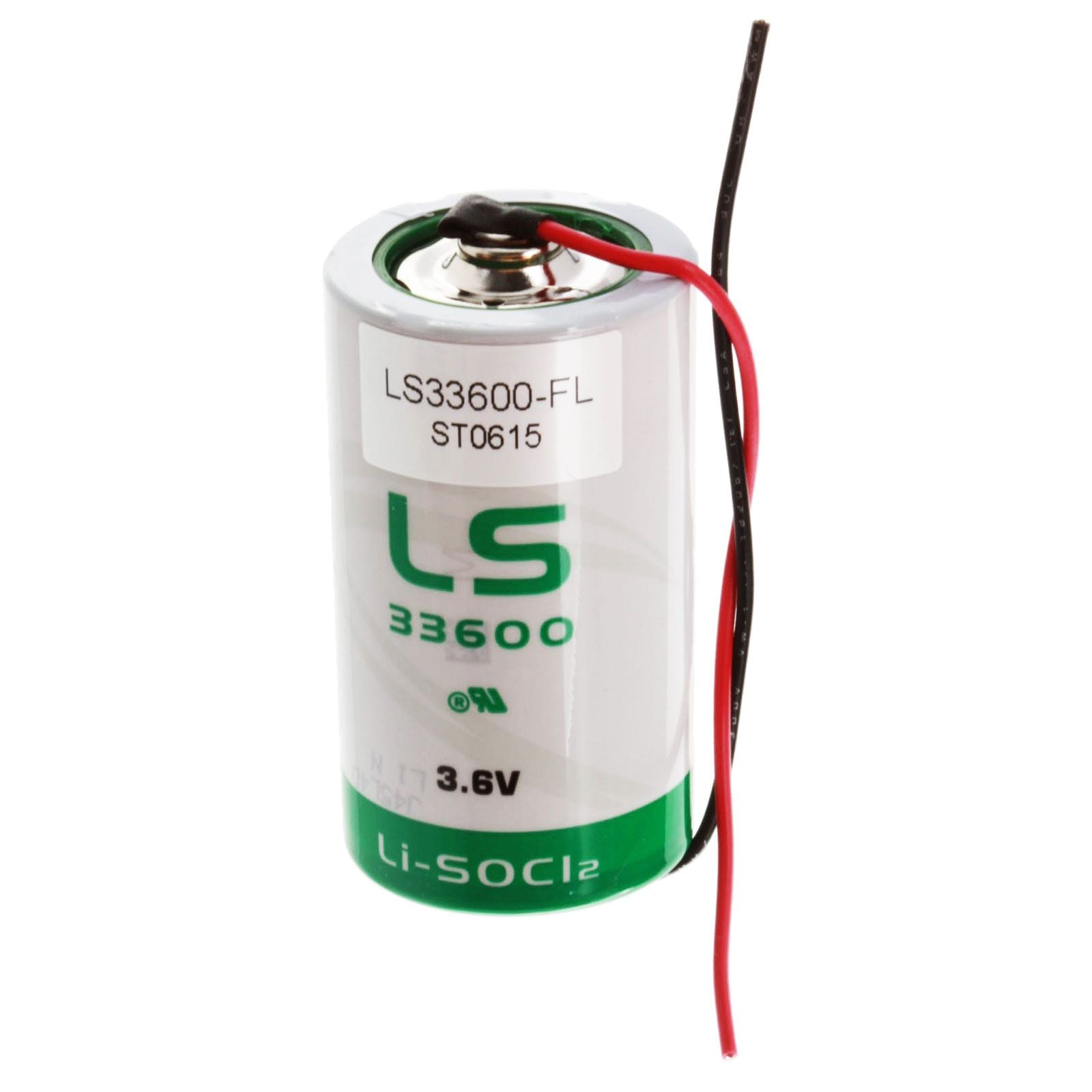 Saft LS33600 D Size, 3.6V, 17Ah Li-SOCl Battery Saft and Tadiran Batteries Saft With 3 Inch leads