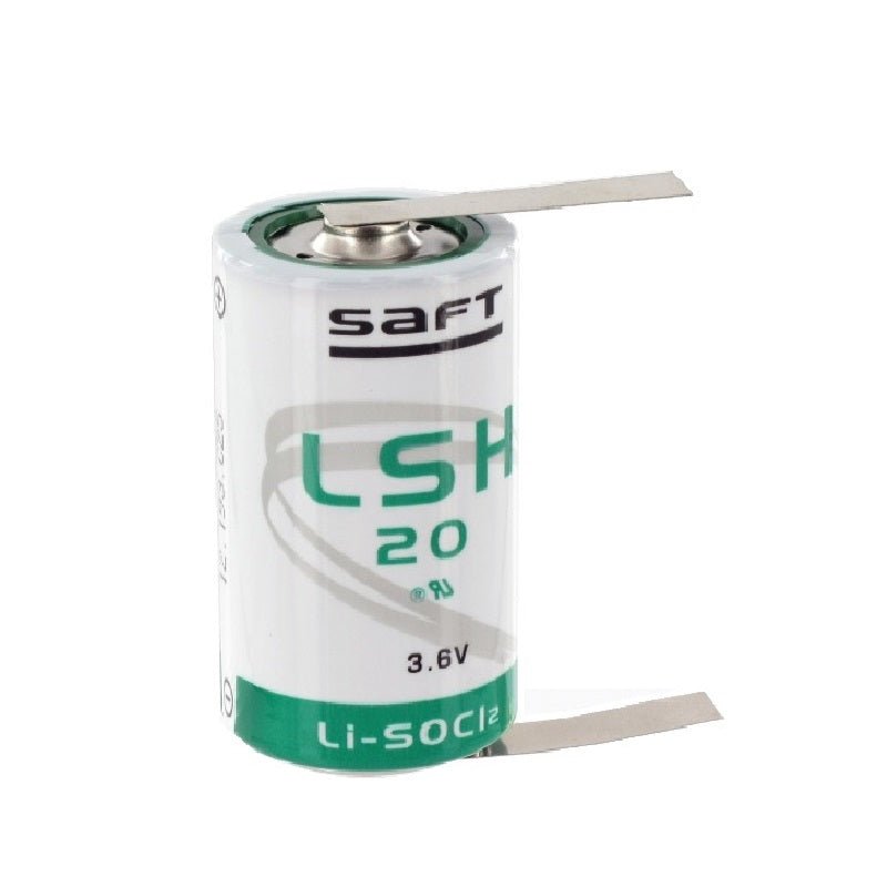 Saft LSH20 D Size, 3.6V, High Power 13Ah Li-SOCl Battery Saft and Tadiran Batteries Saft With Solder Tabs