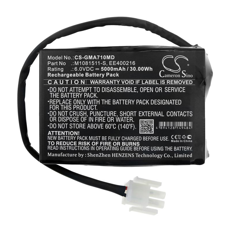 Sealed Lead Acid Battery fits Ge, Aespire 7100, Aespire 7100 Iec 6V, 5000mAh Medical Cameron Sino Technology Limited