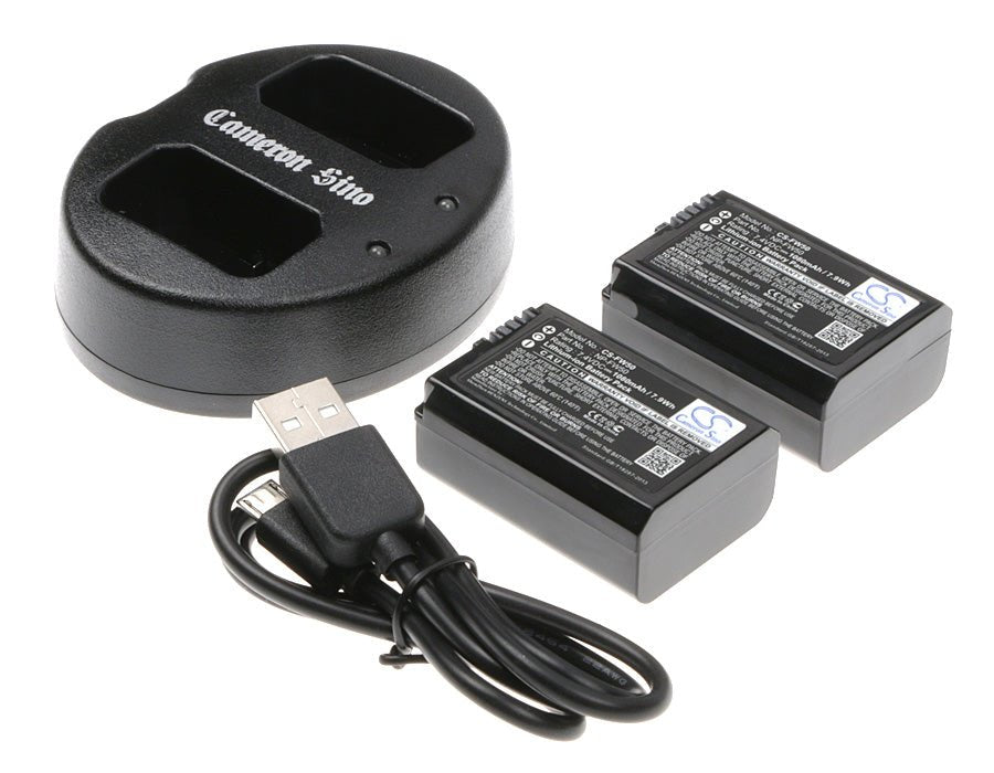Sony Alpha Camera Battery Kit - 2 CS-FW50 Batteries, 1 DF-FW50UH Battery & USB Cable Cosmetic Mirror Cameron Sino Technology Limited