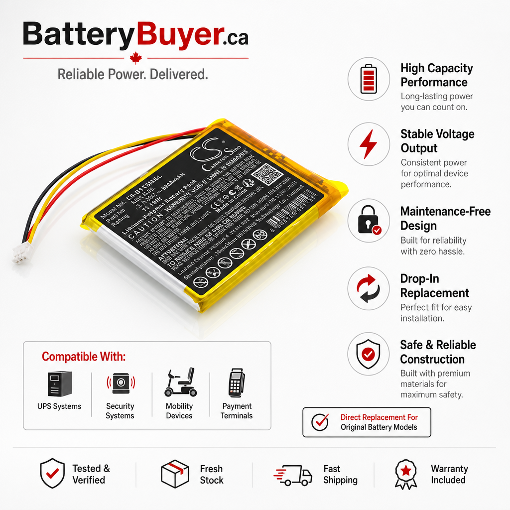 3.7V, Li-Polymer, 3000mAh, Battery fits Jeeber 2K 3MP VB805, VB805PRO | Babytime BT-2S | TrueLife NannyCam R7, 11.1Wh BabyPhone Cameron Sino Technology Limited